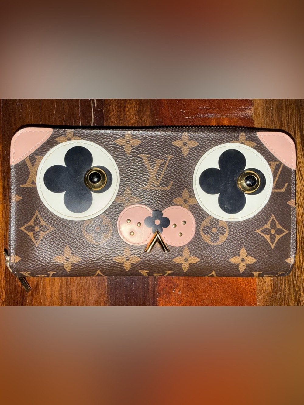 Louis Vuitton Valentine Dog Zippy Wallet M67246 Limited Edition Monogram Pink